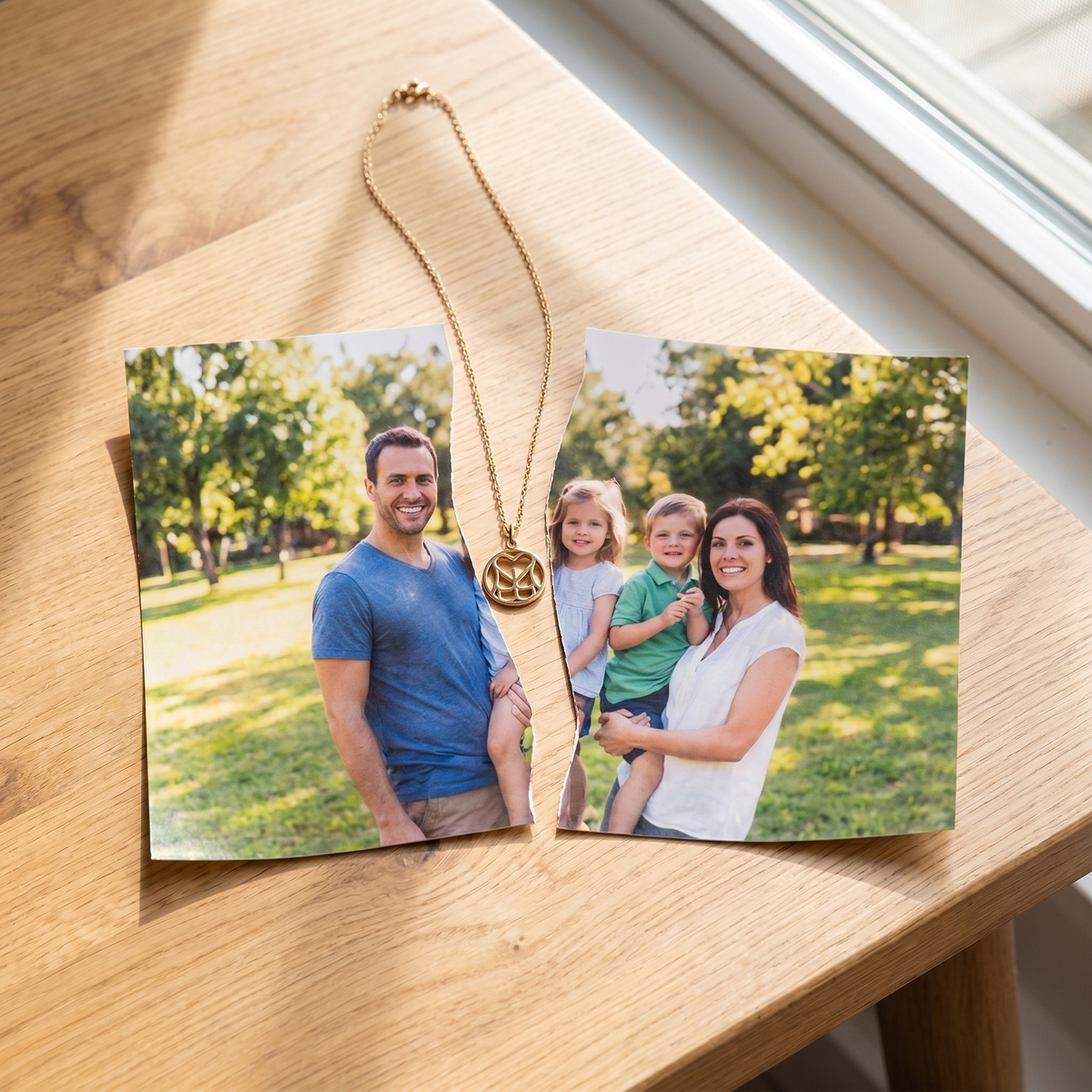 Charmlry family necklace worn at the collarbone