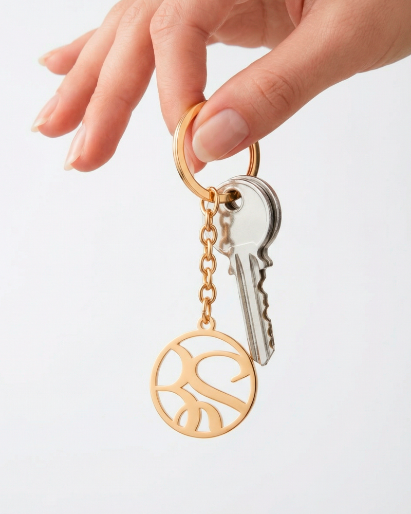 Interwined Initials Keychain