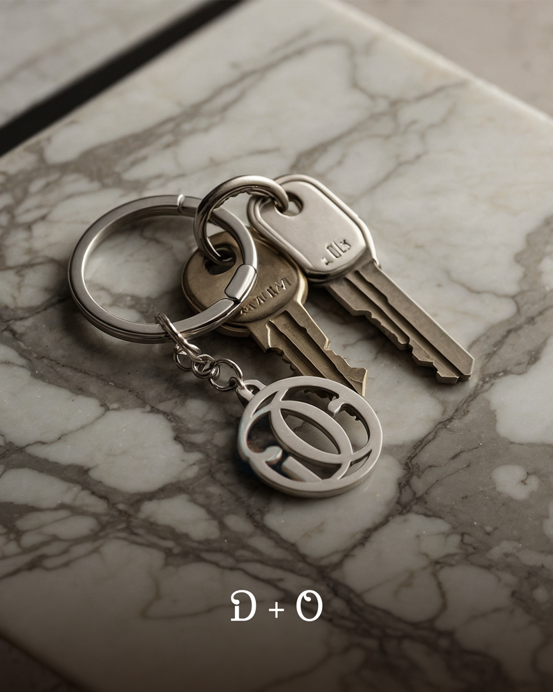 Interwined Initials Keychain