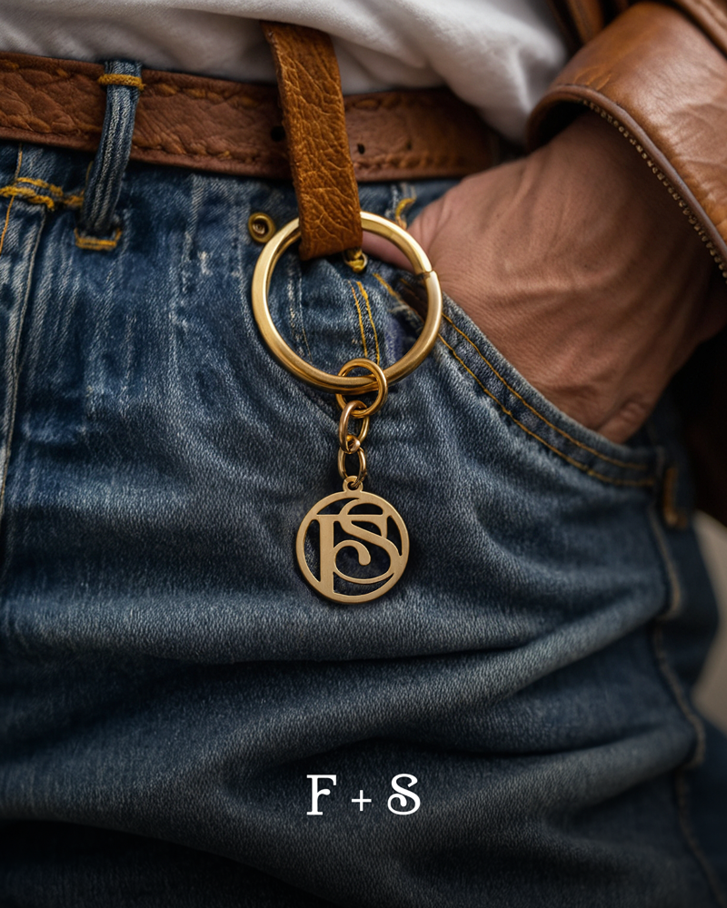 Interwined Initials Keychain