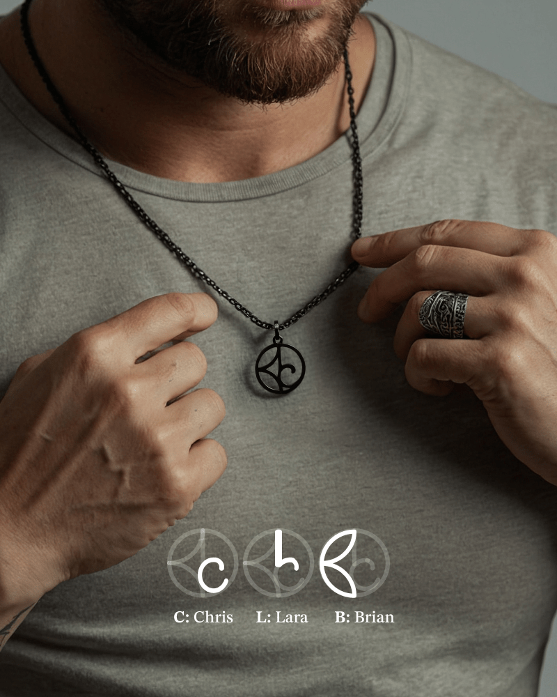 For Him | Family Initials Monogram Necklace