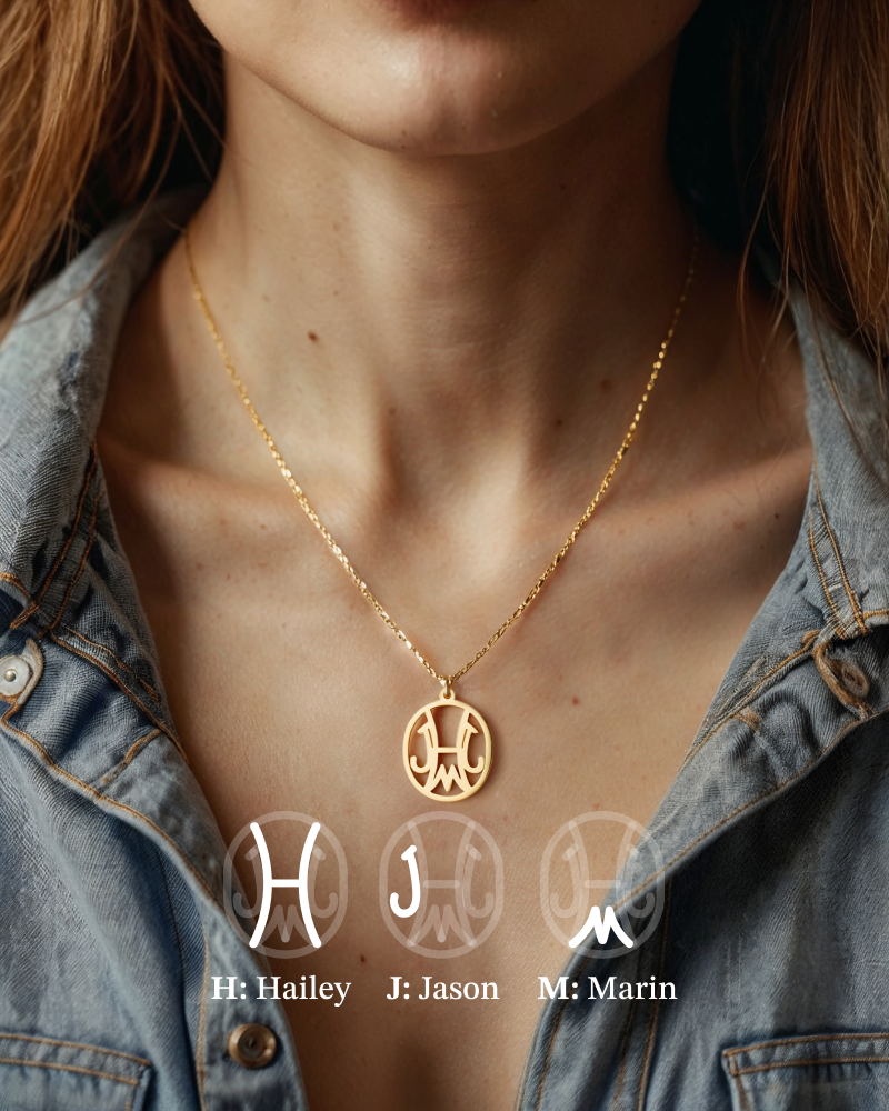 Family Initials Monogram Necklace