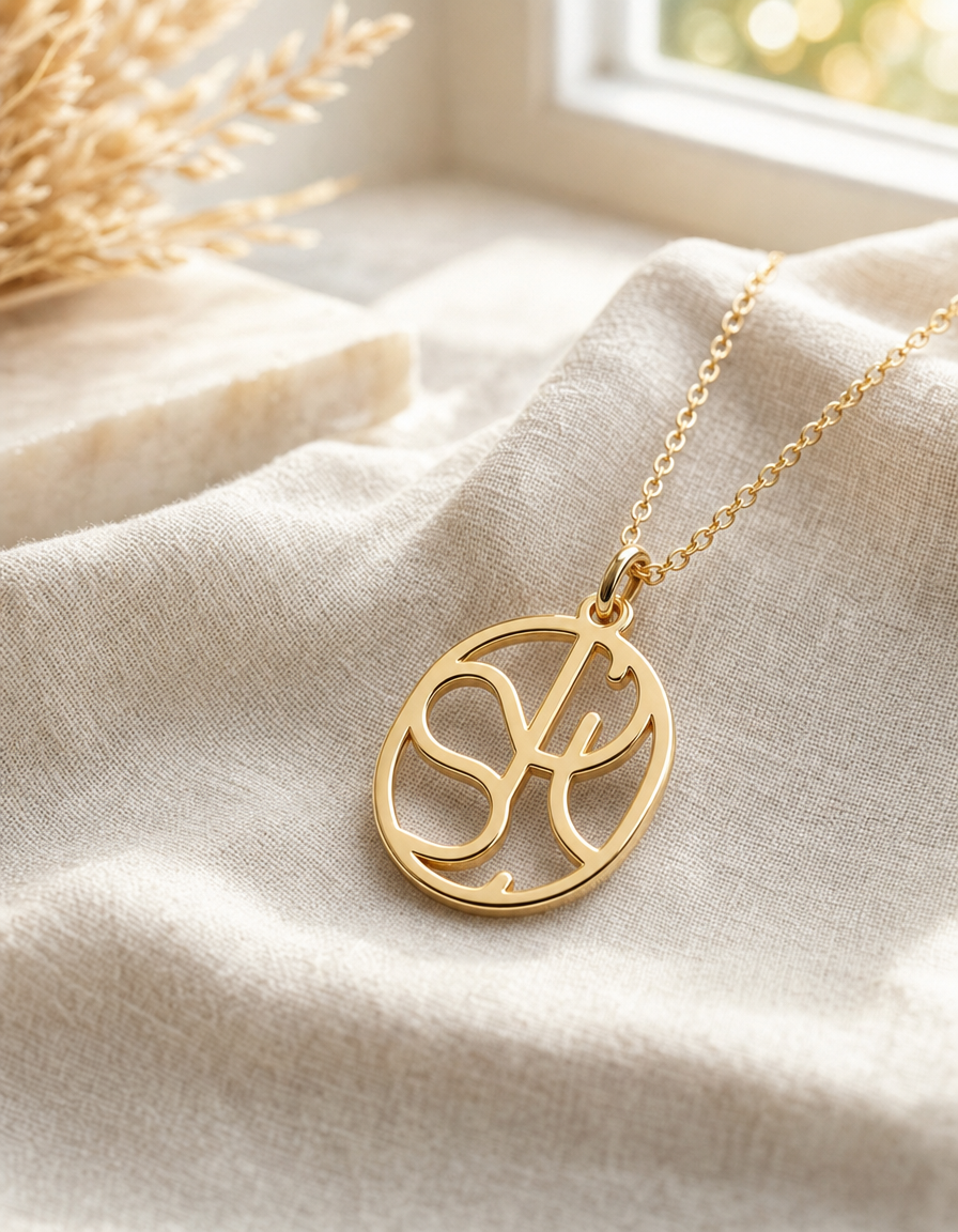 Charmlry memorial monogram piece